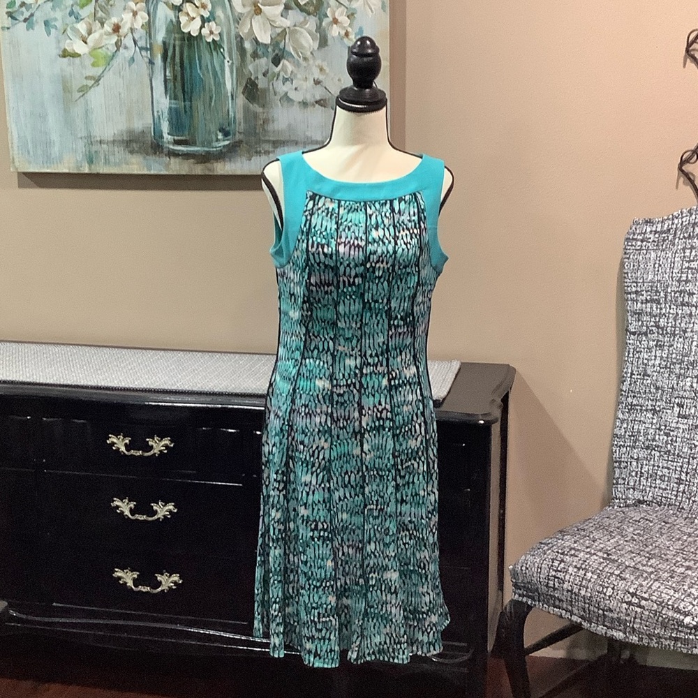 Chic Teal Sleeveless Dress